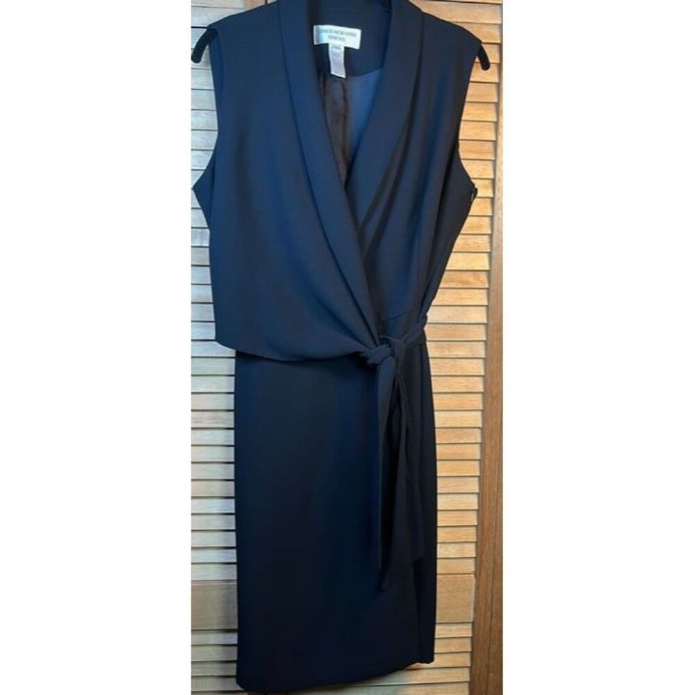 Jones New York Dress Faux Wrap Size 14 Lil Black Dress